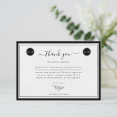 シンプルなモノクロのエレガントなカード サンキューカード (スタンド正面)