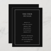 シンプルなモノクロのエレガントなミニマル 招待状 (正面/裏面)