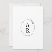 シンプルなモノクロのエレガントな結婚式 招待状 (裏面)