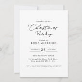 シンプルなモノクロのクリスマスパーティー 招待状 (正面)