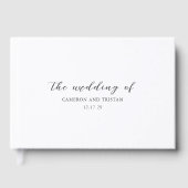 シンプルなモノクロのクリーンな結婚式 ゲストブック (正面)