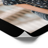 シンプルなモノクロのスクリプト写真でゲストを歓迎 ウェディング ポスター (角)