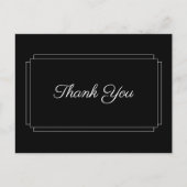 シンプルなモノクロのスクリプト ビジネス サンクス ポストカード (正面)