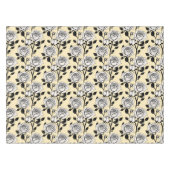 シンプルなモノクロのバラをグラフィックスタイルで テーブルクロス (正面(横))