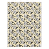 シンプルなモノクロのバラをグラフィックスタイルで テーブルクロス (正面)