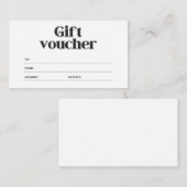 シンプルなモノクロのビジネスギフト券 エンクロージャーカード (正面/裏面)