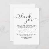 シンプルなモノクロのブライズシャワー サンキューカード (正面/裏面)
