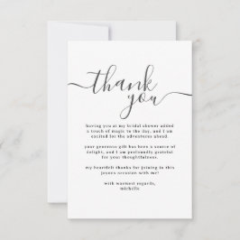 シンプルなモノクロのブライズシャワー サンキューカード