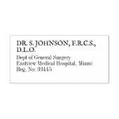 シンプルなモノクロの一般外科医の住所スタンプ セルフインキングスタンプ (デザイン)