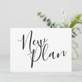 シンプルなモノクロの新しい計画 延期のお知らせ セーブザデート (スタンド正面)