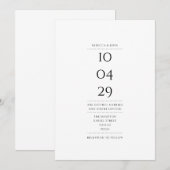 シンプルなモノクロの特別な日のウェディング 招待状 (正面/裏面)