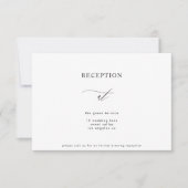 シンプルなモノクロの現代的なカリグラフィー受付 招待状 (正面)