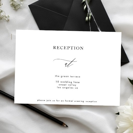 シンプルなモノクロの現代的なカリグラフィー受付 招待状