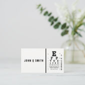 シンプルなモノクロの現代的な眼鏡屋 名刺 (スタンド正面)