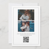 シンプルなモノクロの結婚式の写真 セーブザデート (裏面)