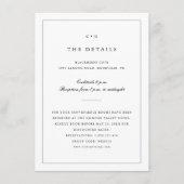 シンプルなモノクロの結婚式モノグラムの詳細 エンクロージャーカード (正面)