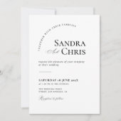 シンプルなモノクロの結婚式招待状 招待状 (正面)