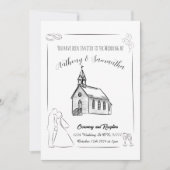 シンプルなモノクロの結婚式招待状 招待状 (正面)