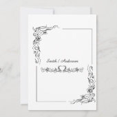 シンプルなモノクロの結婚式招待状 招待状 (裏面)