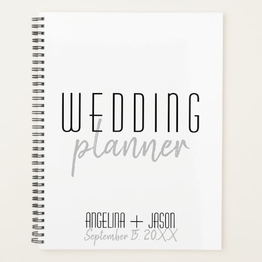 シンプルなモノクロの結婚式 プランナー手帳 (正面)