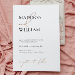 シンプルなモノクロの結婚式 現代のミニマリスト 招待状