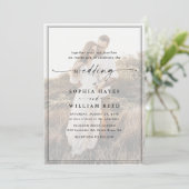 シンプルなモノクロオーバーレイのモダンな写真ウェディング 招待状 (スタンド正面)