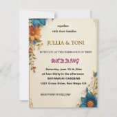 シンプルなモノクロオーバーレイ写真 ウェディング招待状 招待状 (正面)