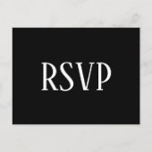 シンプルなモノクロデザイン　RSVP/食事の選択肢 ポストカード (正面)
