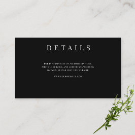 シンプルなモノクロフォーマルウェディング詳細情報 エンクロージャーカード