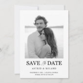 シンプルなモノクロ写真の結婚式延期はがき セーブザデート (正面)