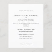 シンプルなモノクロ写真 ウェディング フライヤー (裏面)