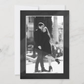 シンプルなモノクロ写真　結婚式の日程を保存 招待状 (裏面)