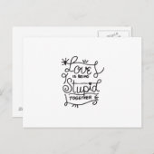 シンプルなモノクロ手描きラブクォート ポストカード (正面/裏面)