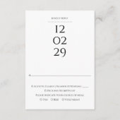 シンプルなモノクロ特別な日のウェディング 出欠カード (正面)