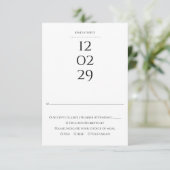 シンプルなモノクロ特別な日のウェディング 出欠カード (スタンド正面)