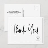 シンプルなモノクロ カンパニーロゴ ソーシャル サンクスカード ポストカード (正面/裏面)