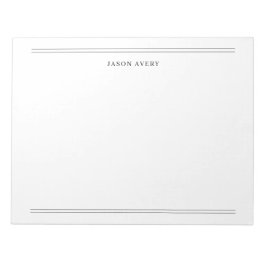 シンプルなモノクロ クラシック ダブルライン ステーショナリー ノートパッド