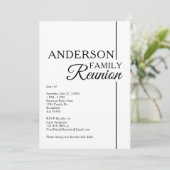 シンプルなモノクロ ファミリー リユニオン モダン 招待状 (スタンド正面)