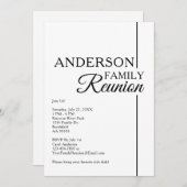 シンプルなモノクロ ファミリー リユニオン モダン 招待状 (正面/裏面)
