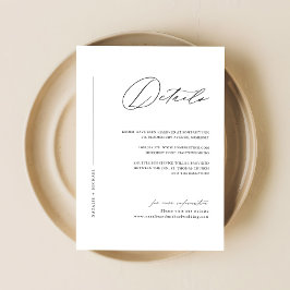 シンプルなモノクロ ミニマル ウェディングの詳細 エンクロージャーカード