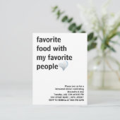 シンプルなモノクロ ミニマル リハーサル ディナー ポストカード (スタンド正面)