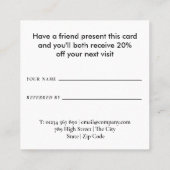 シンプルなモノクロ 紹介カード (裏面)