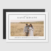 シンプルなモノクロ 結婚式 写真 Save the Date (正面/裏面)