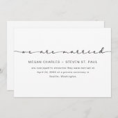 シンプルなモノクロ 結婚発表カード 招待状 (正面/裏面)