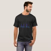 シンプルなモノグラムのカスタムネーム 青 Tシャツ (正面フル)