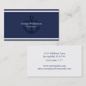 シンプルなモノグラムの航海のないかりの濃紺の白 名刺 (正面/裏面)