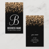 シンプルなモノグラムの金ゴールドの落下星 名刺 (正面/裏面)