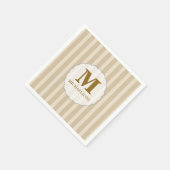 シンプルなモノグラムイニシャル ミニマリスト ブラウンタン スタンダードカクテルナプキン (角)