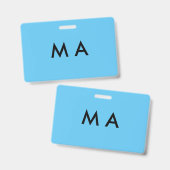 シンプルなモノグラム あなたの名前のイニシャル メンズ ミニマル デザイン バッジ (Front & Back)