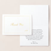 シンプルなモノグラム エレガントな結婚式のお礼状 箔カード (ディスプレー)